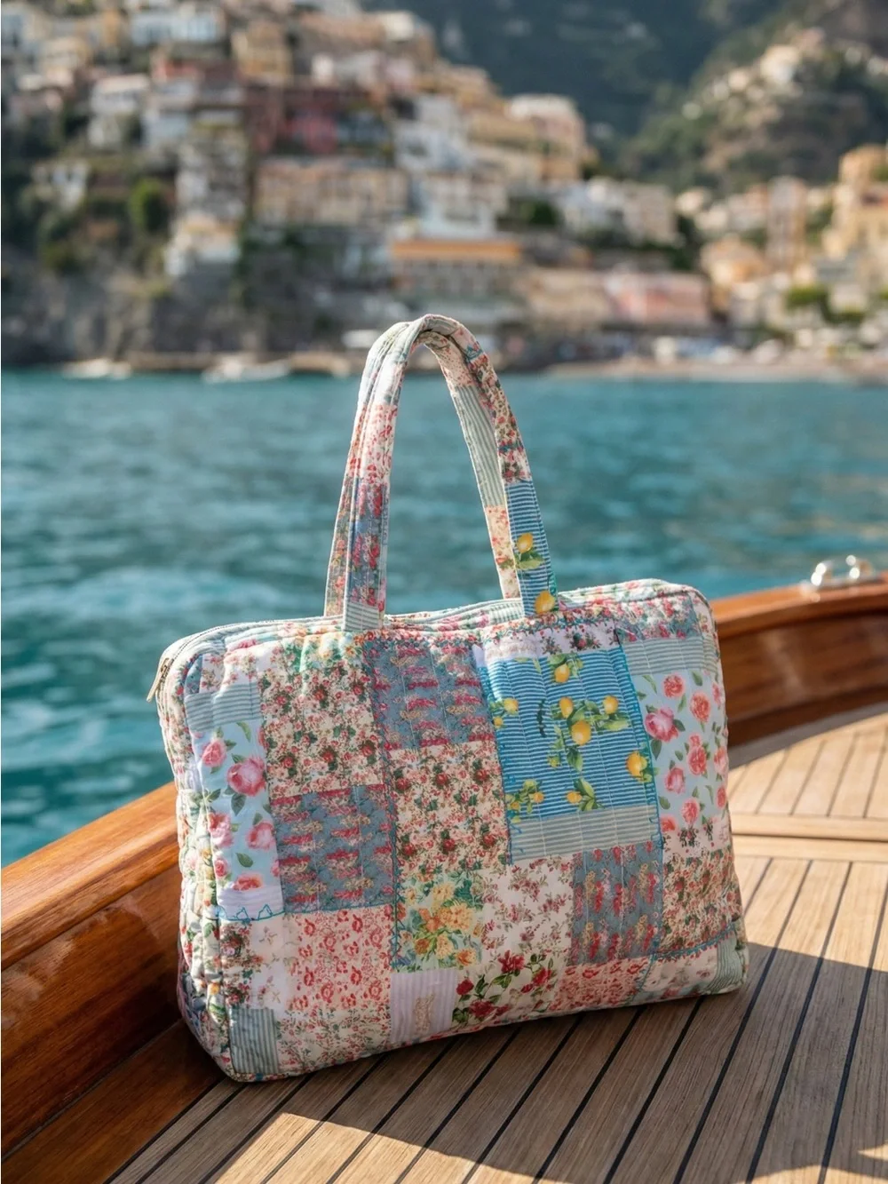 Antica Sartoria 2026 Floral Quilted Patchwork Laptop Tote Bag NWT O/S